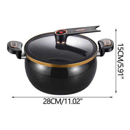 Modern 7L Micro-Pressure Soup Pot - 27cm Non-Stick Stewing Casserole, Includes Spoon, Safe for Induction & Gas Cooking