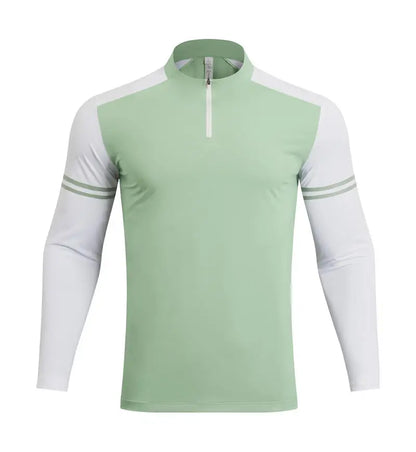 Custom DIY Long-sleeved Half-zipper T Shirt Men Elastic Training Gym Fitness Workout Sport Jersey Athletic Running Shirt Men