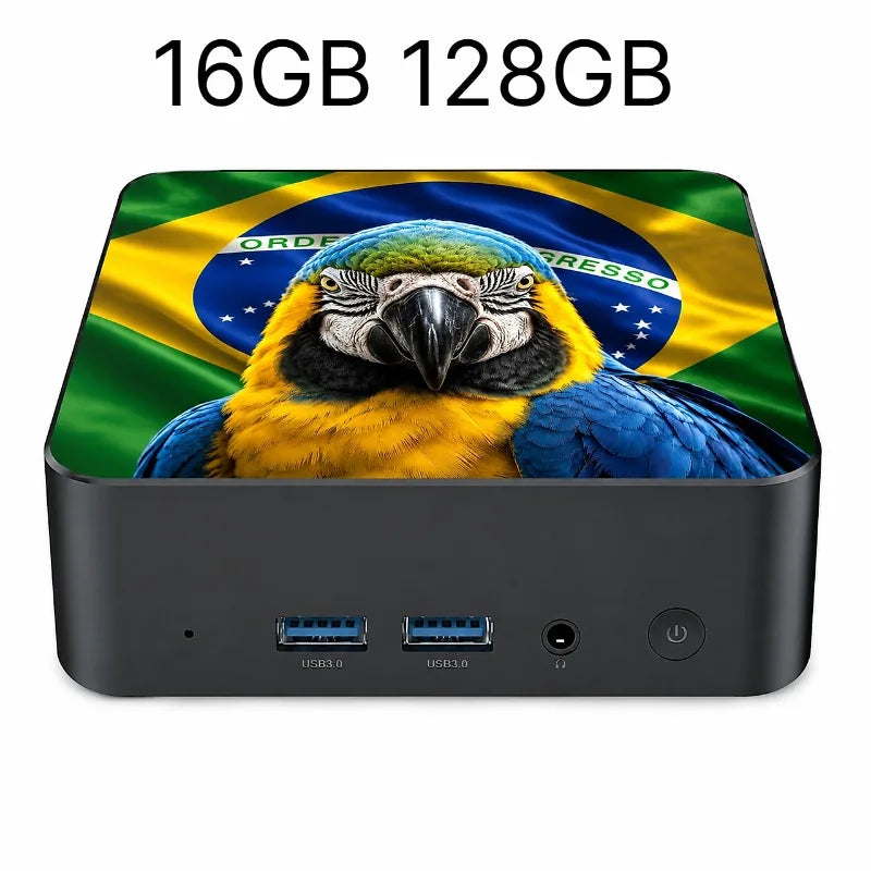 Powerful Portable Gaming Mini PC New Mexico Brazil Flag Core i3 6100 16GB 2TB M.2 SSD Win11 4K@60Hz HD