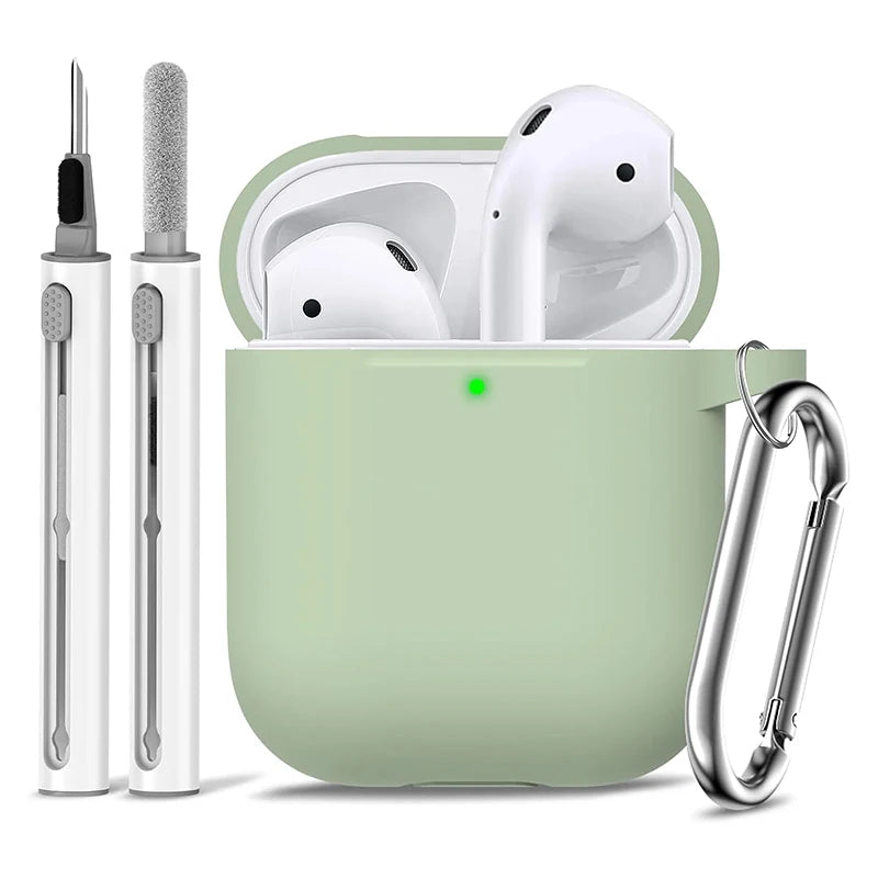 Clearance_For Apple AirPods 2nd/1st Generation Charging Case For Airpods Case Cover 2&1 with Cleaner Kit Soft Silicone Protectiv