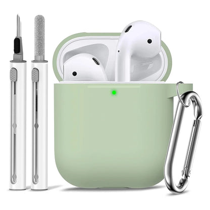 Clearance_For Apple AirPods 2nd/1st Generation Charging Case For Airpods Case Cover 2&1 with Cleaner Kit Soft Silicone Protectiv