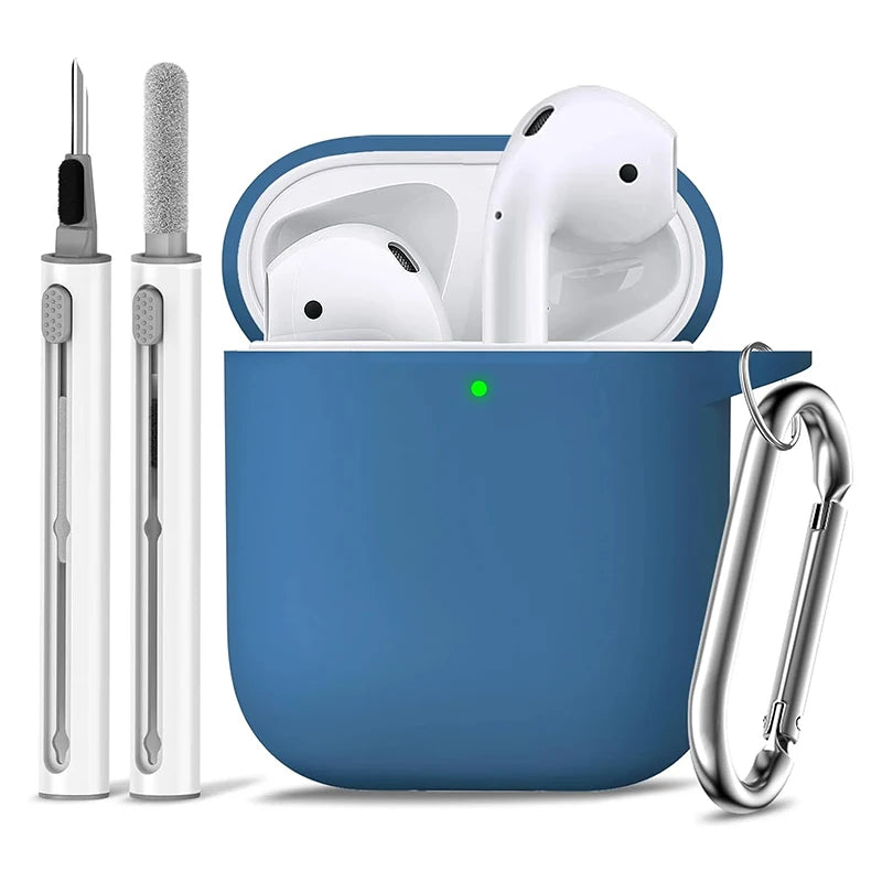 Clearance_For Apple AirPods 2nd/1st Generation Charging Case For Airpods Case Cover 2&1 with Cleaner Kit Soft Silicone Protectiv