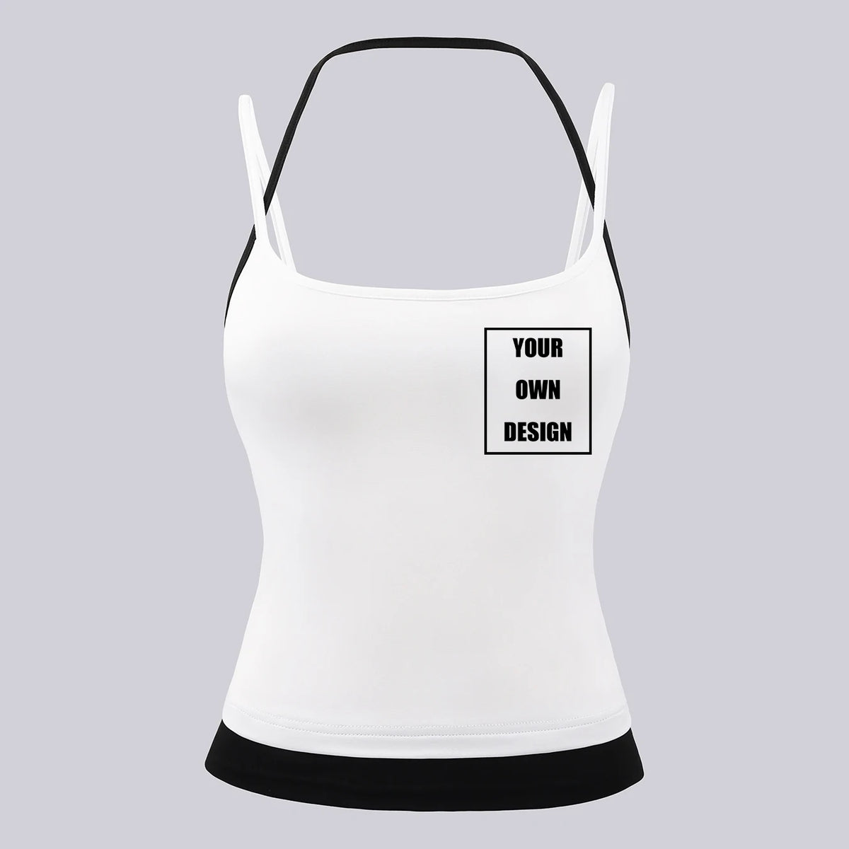 DIY Custom Graphic Logo women Color Blocking Vests Soft Singlet Halter Tops Fashion Slimming Vest Fitness Summer New Clothing