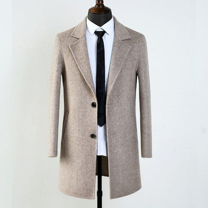 MetroElite™ Men's Wool Coat – Premium Herringbone Winter Edition