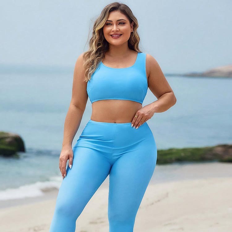 Sexy Solid Color Three-Piece Bikini Set Women's Strapless Swimwear
