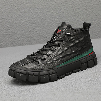 UrbanEdge™ – Men’s High-Top Leather Boots with Warm Lining