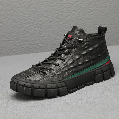 UrbanEdge™ – Men’s High-Top Leather Boots with Warm Lining