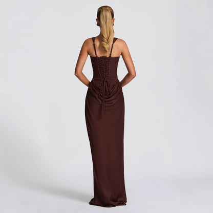 Sleeveless Backless Bodycon Long Dress with Fish Tail Hem