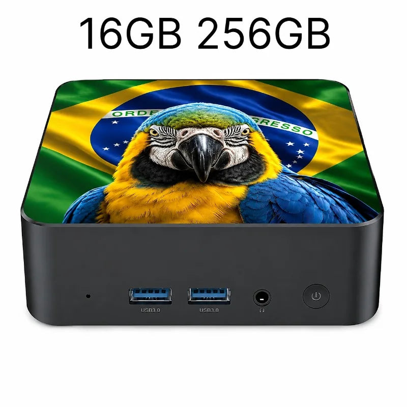 Powerful Portable Gaming Mini PC New Mexico Brazil Flag Core i3 6100 16GB 2TB M.2 SSD Win11 4K@60Hz HD