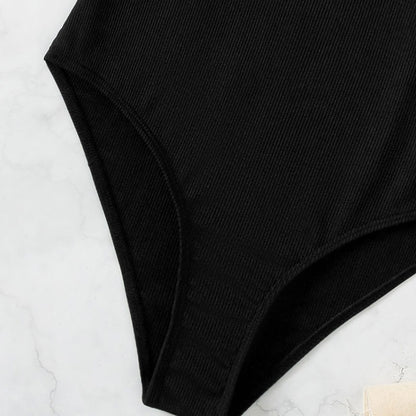 Conservative Strapless One-Shoulder Ruffle High-Waisted One-Piece Swimsuit Bikini