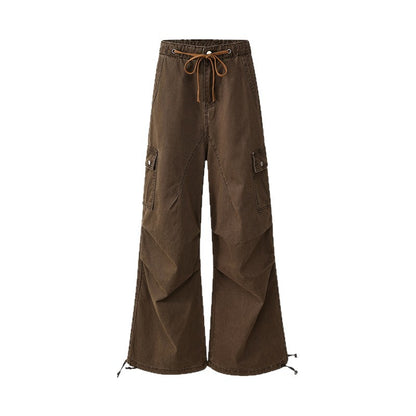 Women's Military Green Work Pants for Petite Ladies Summer Casual Wide Leg