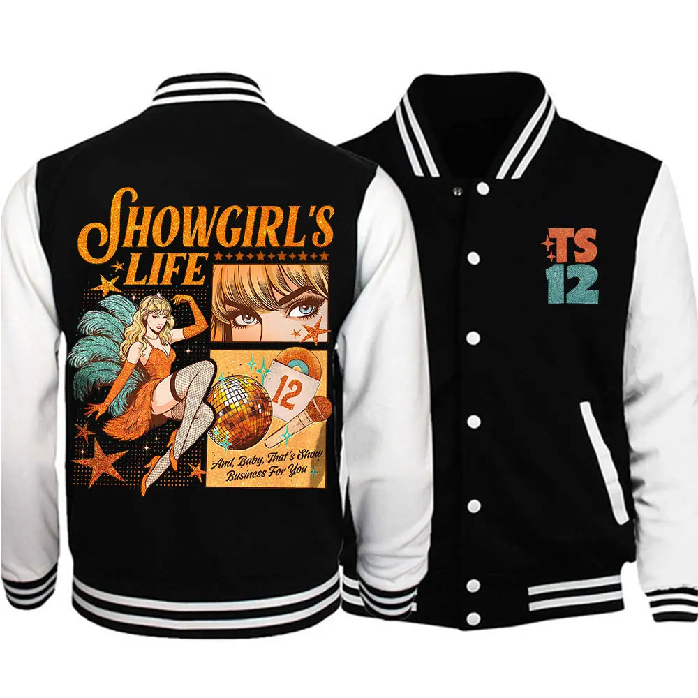 TS Ablum 2025 The Life of A Showgirl Baseball Uniform Jacket Women Men Kpop Baseball Jackets for Fans Gift