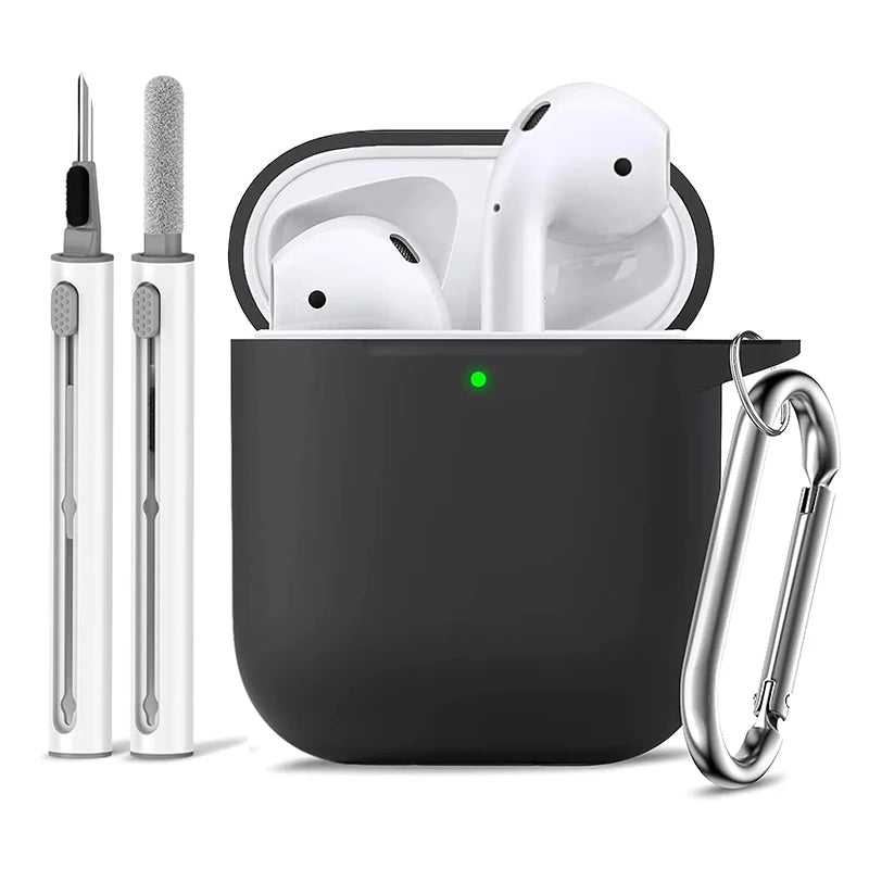 Clearance_For Apple AirPods 2nd/1st Generation Charging Case For Airpods Case Cover 2&1 with Cleaner Kit Soft Silicone Protectiv