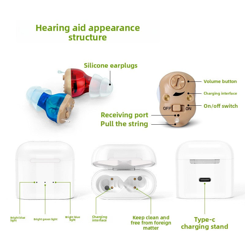 Rechargeable In-Ear Hearing Amplifier