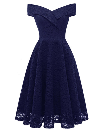 New Vintage Lace Evening Party Dress Women Slash Neck Sleeveless Midi Dress Ladies Elegant Pink Dresses