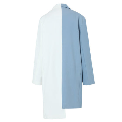 Single Breasted Color Matching Ladies Blazer Coat