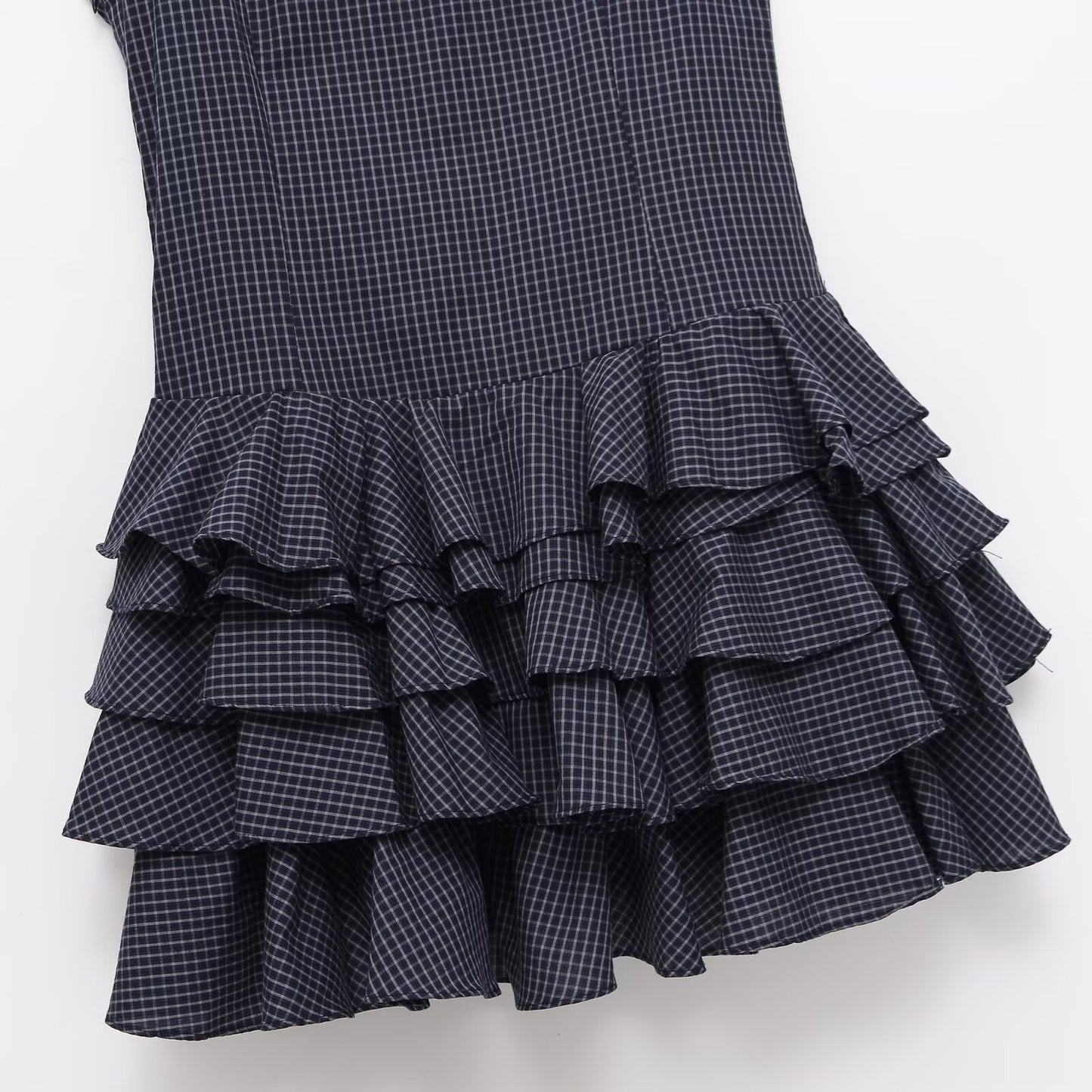 Summer layered plaid cake dress