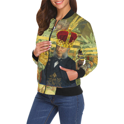 THE FOUR CROWNS All Over Print Bomber Jacket for Women