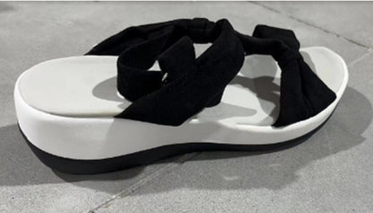 Summer Sandals Women Casual shoes Solid Color Bow Retro Ladies Outdoor Beach Flats Femme sandals Shoes for Women sandalias