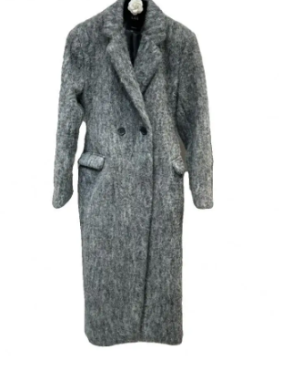GetSpring Women Wool Coat  Autumn Winter Shoulder Padded Full Sleeve Ladies Woolen Jacket Fashion Loose Long Warm Overcoat