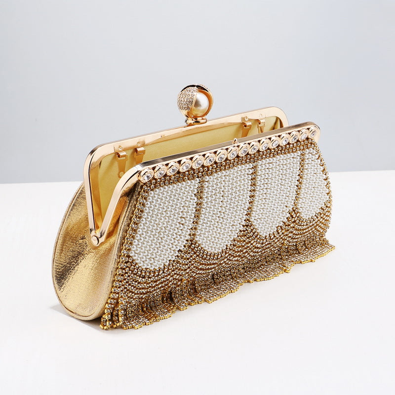 New Fringed Evening Bag Ladies High End Dress Evening Bag Diamond Portable Banquet All Match Bag