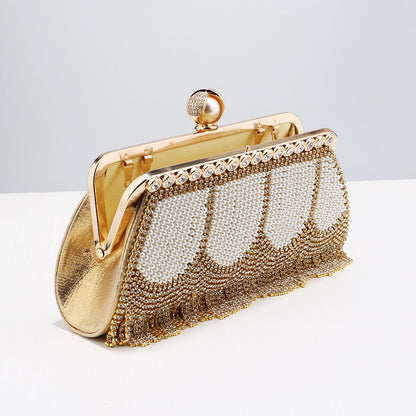 New Fringed Evening Bag Ladies High End Dress Evening Bag Diamond Portable Banquet All Match Bag