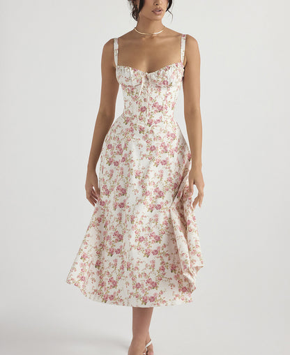 Ladies Fashion summer dresses women  maxi floral slip backless womens dresses elegant