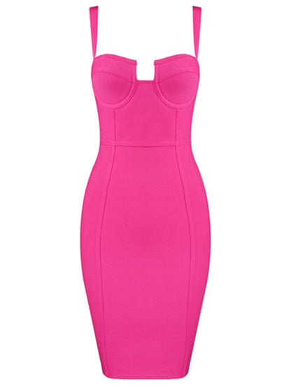 Ladies Sexy Blue Yellow Black Rayon Women Summer Bandage Dress Celebrity Designer Fashion Party Dress