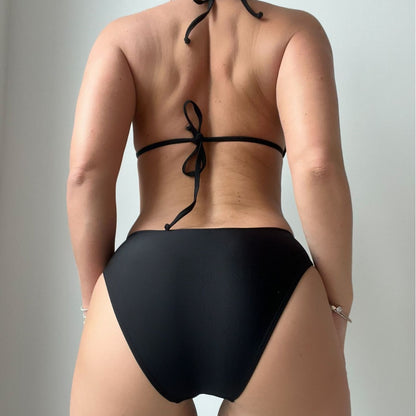 Solid color one-piece bikini swimsuit