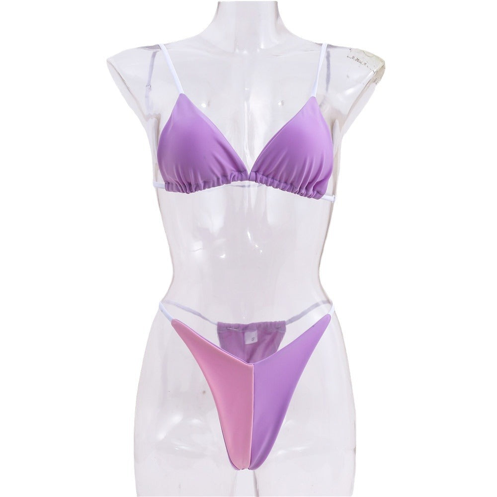 Color blocked bikini swimsuit