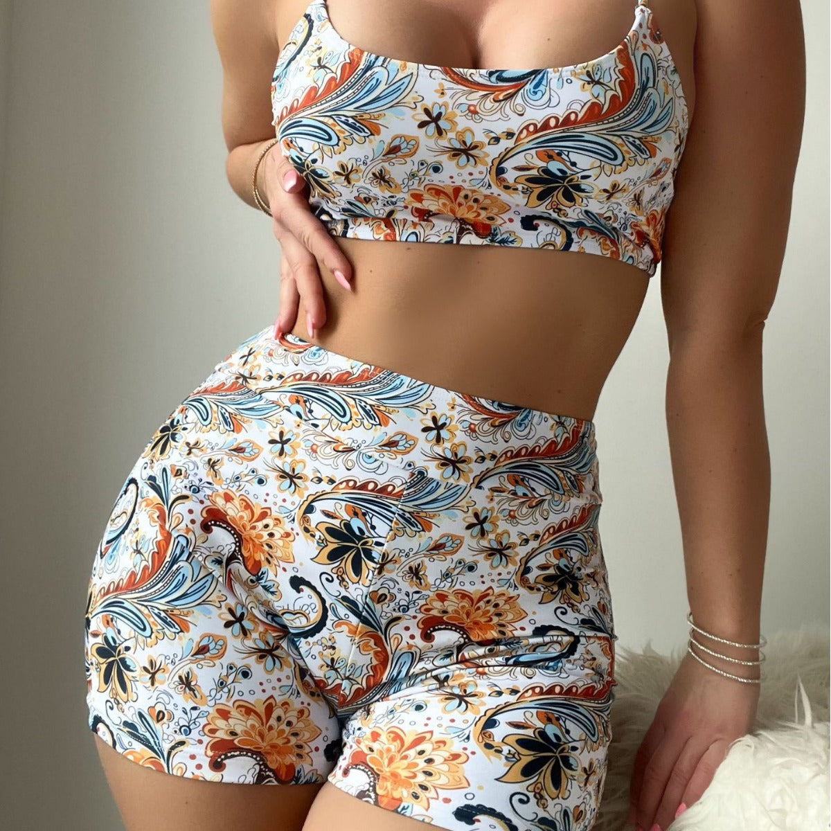 Pattern printed bikini set