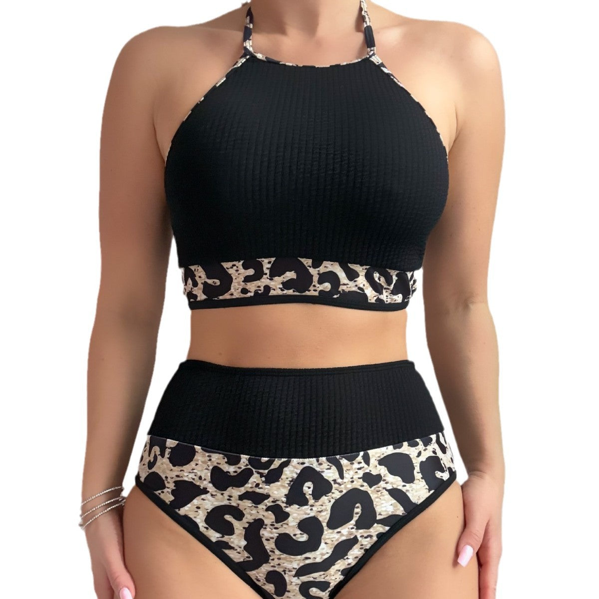 Hanging neck sexy bikini swimsuit