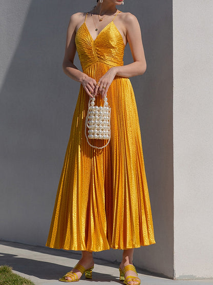 Summer French Suspender Skirt Birthday Party Dress Skirt Ladies Light Luxury Pleated Dress