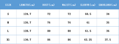 Women's Solid Color Pleated Skirt Long Sleeve Show Waist Ladies Long Dress