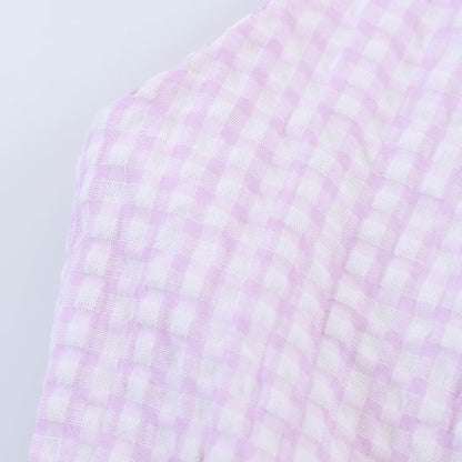 Plaid hanging neck dress for summer