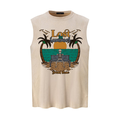 Skeleton Beach Printed Tank Top