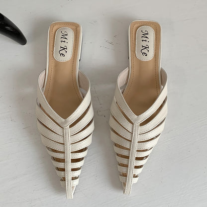 Fashion Ladies Slippers Mules Women Flip Flops Summer New Casual Pointed Toe Slides Gladiator Female Shoes Outside Heels
