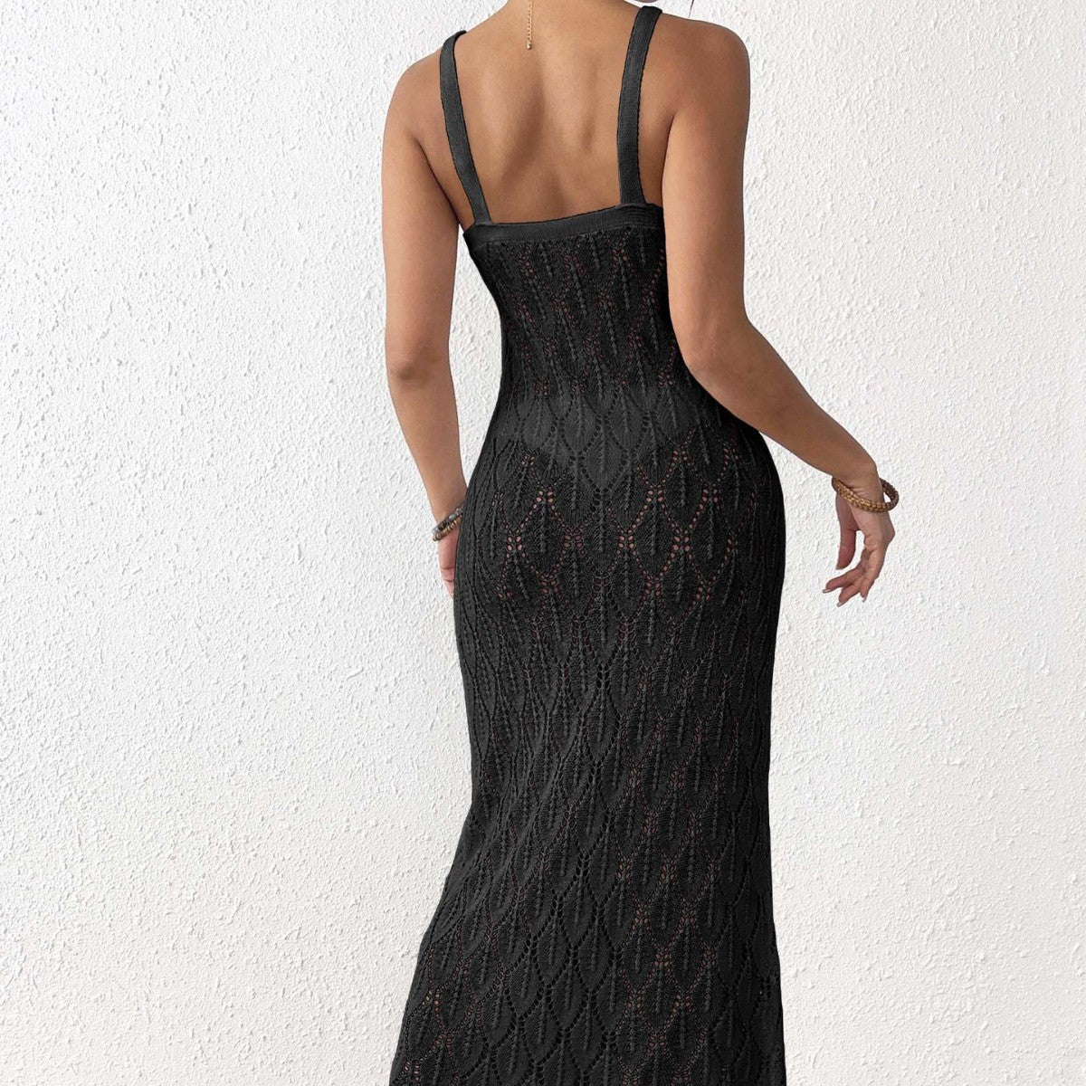 Ladies Beach Dress Women's Sexy Backless Hollow Dress Bikini Cover-Up