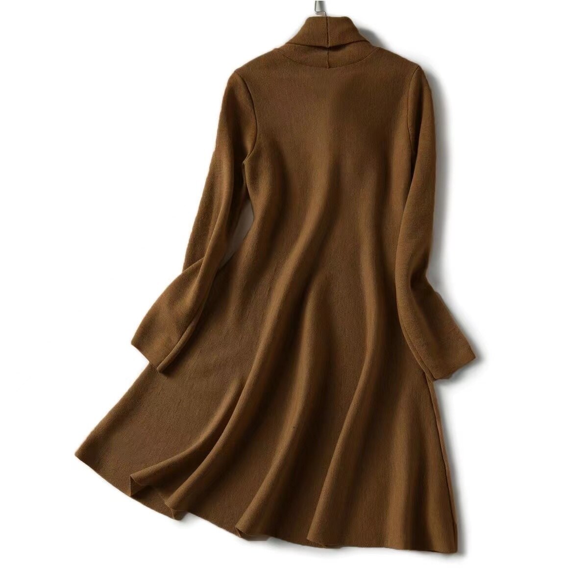 Brand Ladies Spring and Autumn Vintage Dress Pure Colour Skirt and Knitted Skirt Office Ladies Dress Ultra Soft and Elegant