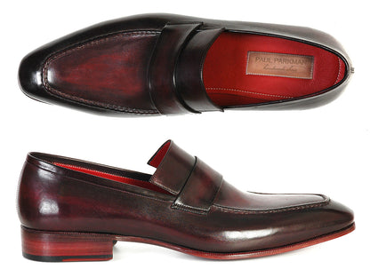 Paul Parkman Men's Loafer Purple & Black Hand-Painted Leather Upper