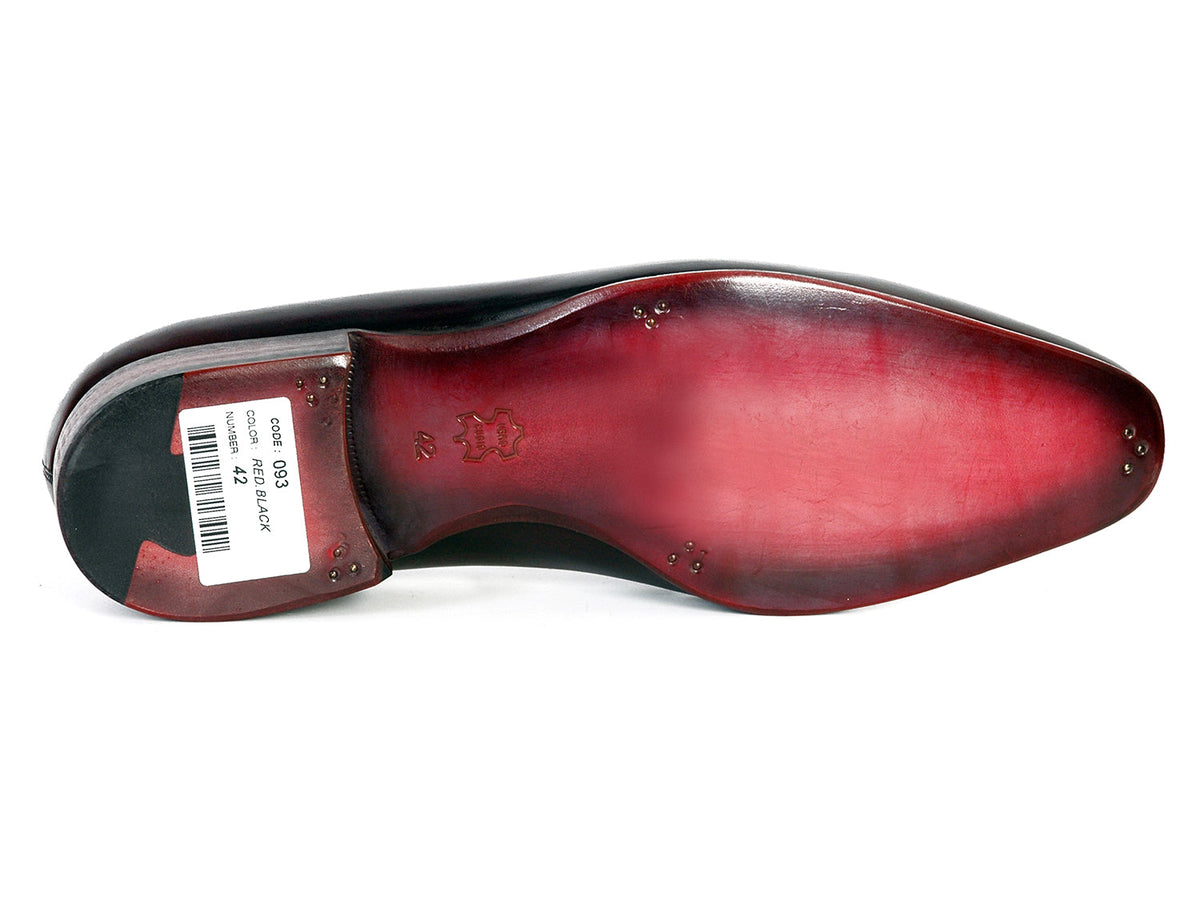 Paul Parkman Men's Loafer Purple & Black Hand-Painted Leather Upper