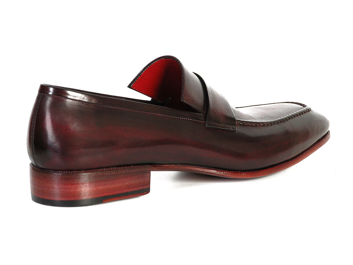 Paul Parkman Men's Loafer Purple & Black Hand-Painted Leather Upper
