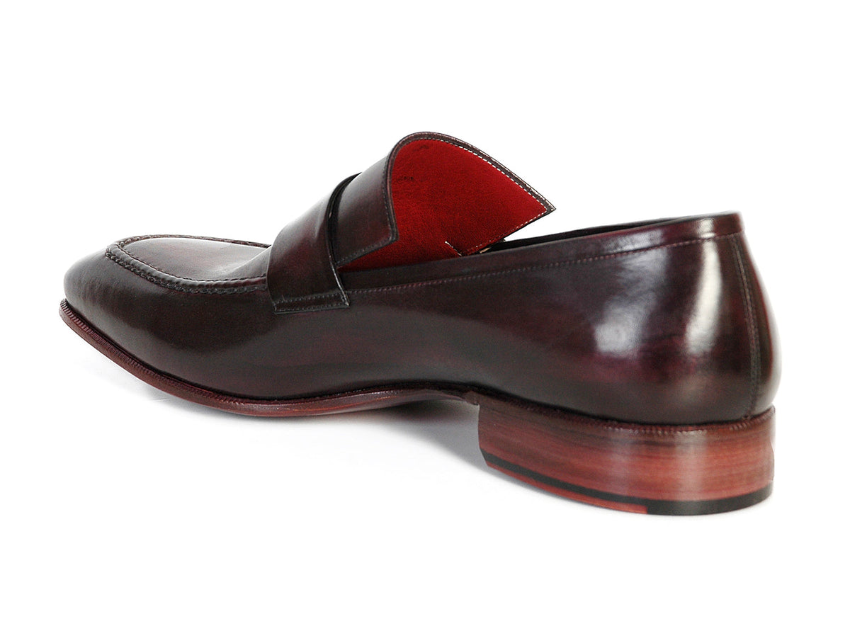 Paul Parkman Men's Loafer Purple & Black Hand-Painted Leather Upper