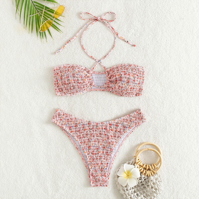 Floral Sexy Bikini Brazilian Thong Two-Piece Swimsuit for Women
