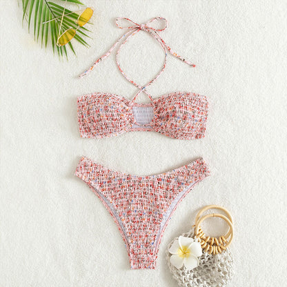 Floral Sexy Bikini Brazilian Thong Two-Piece Swimsuit for Women