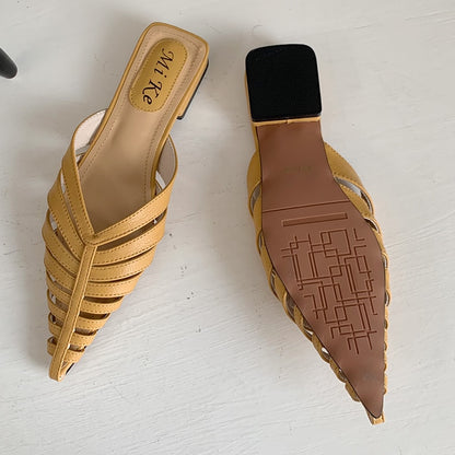 Fashion Ladies Slippers Mules Women Flip Flops Summer New Casual Pointed Toe Slides Gladiator Female Shoes Outside Heels