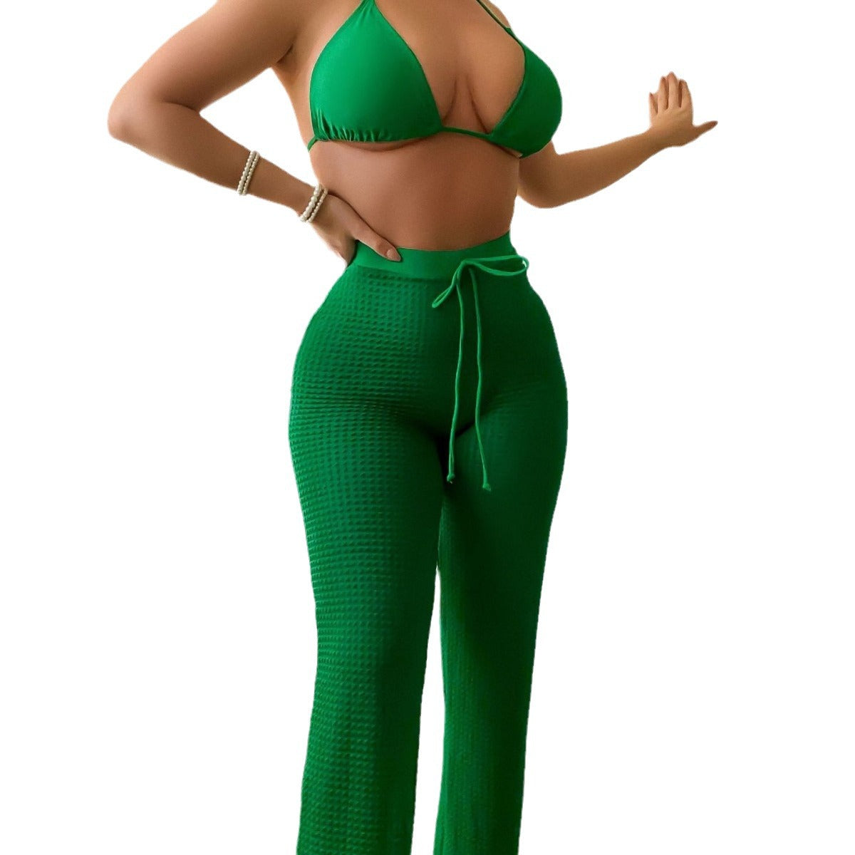 Bikini high waisted sexy strap triangular cup swimsuit