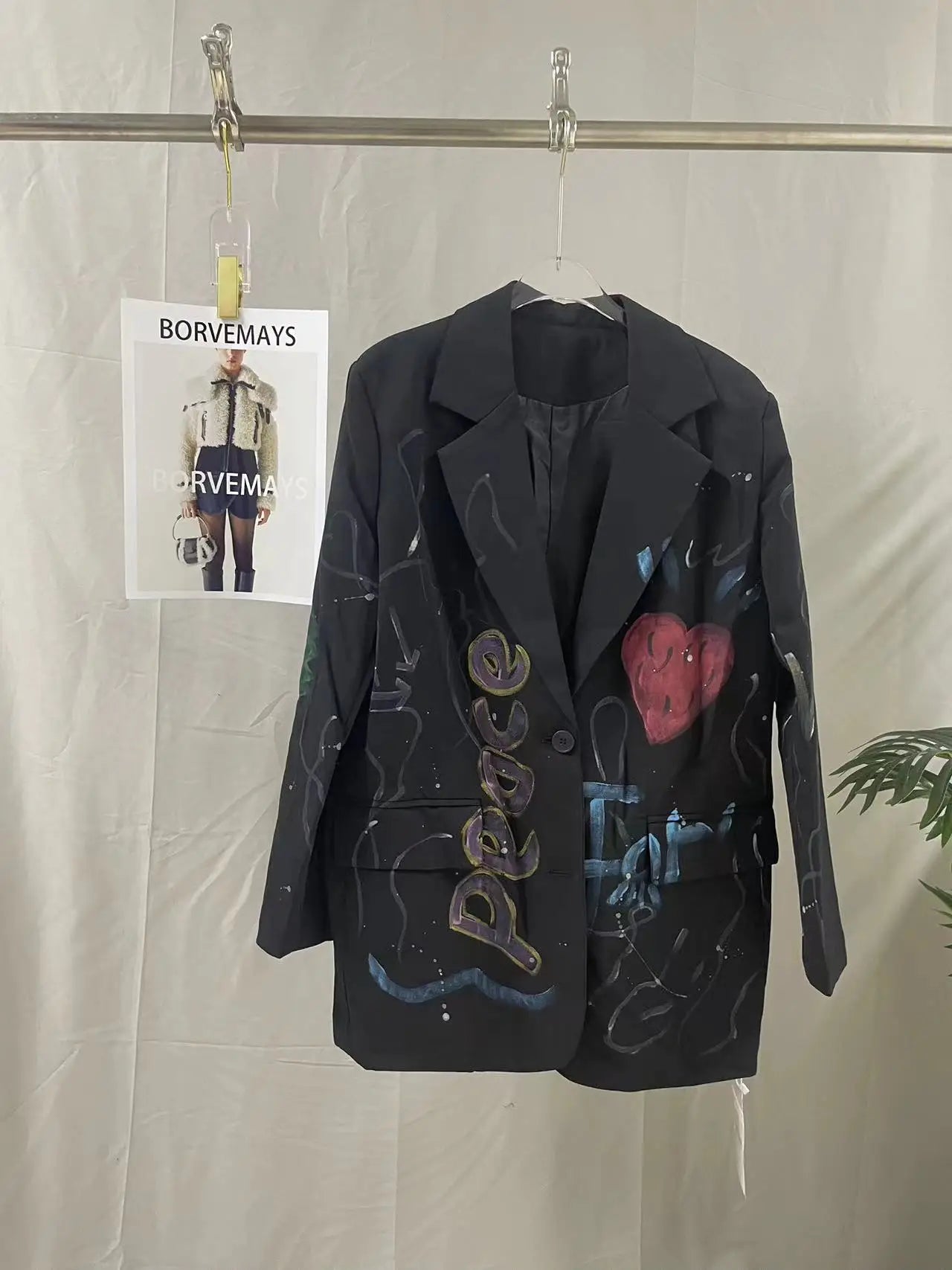 Spring Summer New Fashion Trend Blazer Lapel Single-breasted Printing Temperament Loose Coat Women