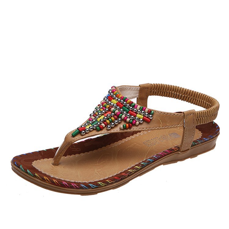 Flat Sandals for Women  Fairy Style Comfortable Toe-Strap Rhinestone Flip-Flops