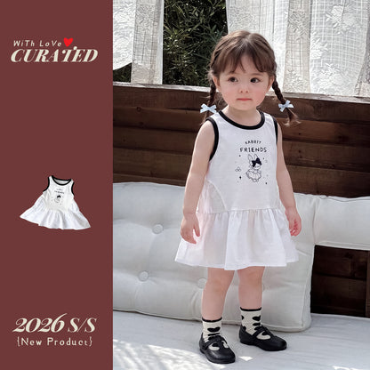 Girl Summer Sleeveless Dress, Lightweight Princess Dress